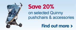 Online only - Save 20% on selected Quinny pushchairs and carseats 